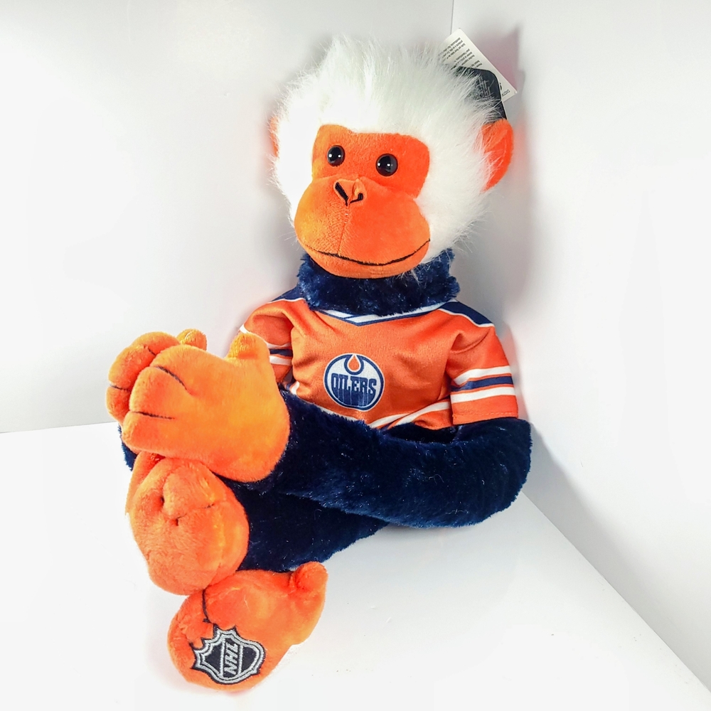 Edmonton Oilers Plush Toy Monkey - Official NHL Merchandise Velcro 18"